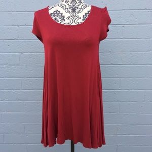 POETRY Burgundy cotton dress